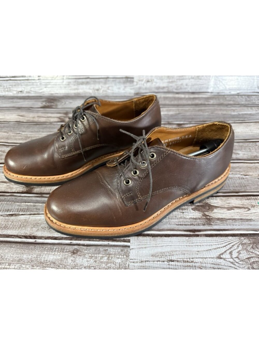 Rancourt & Co Leather Camden Derby Size 7.5 D Color Heritage Brown Mspr $398 New
